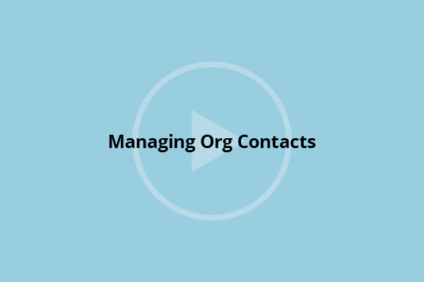 Managing Org Contacts